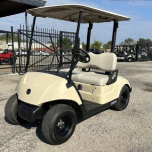 "2018 Yamaha DRIVE 2 Electric Golf Cart cruising on a scenic golf course, demonstrating its smooth ride."