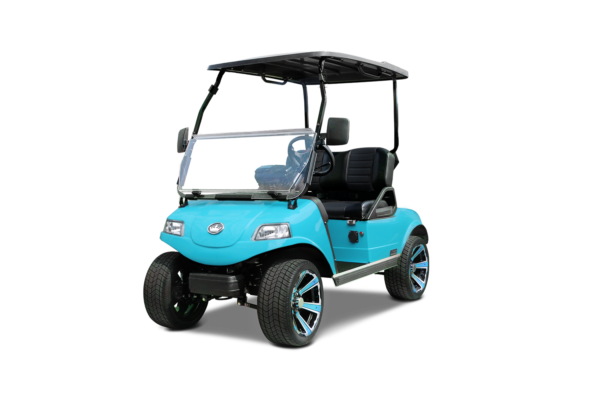 **Alt Image Description for Classic 2 Plus Evolution Golf Cart**: "Classic 2 Plus Evolution Golf Cart parked on a lush green golf course, showcasing its sleek design and comfortable seating for two passengers. The electric cart features a spacious cargo area for golf clubs and gear, emphasizing its practicality and eco-friendly transportation capabilities."